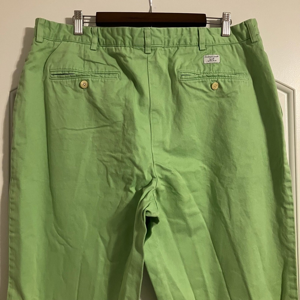 Vineyard Vines Men‎ Chino Breaker Pants 38xU in Green Slim Fit Cotton Flat Front - Picture 5 of 10